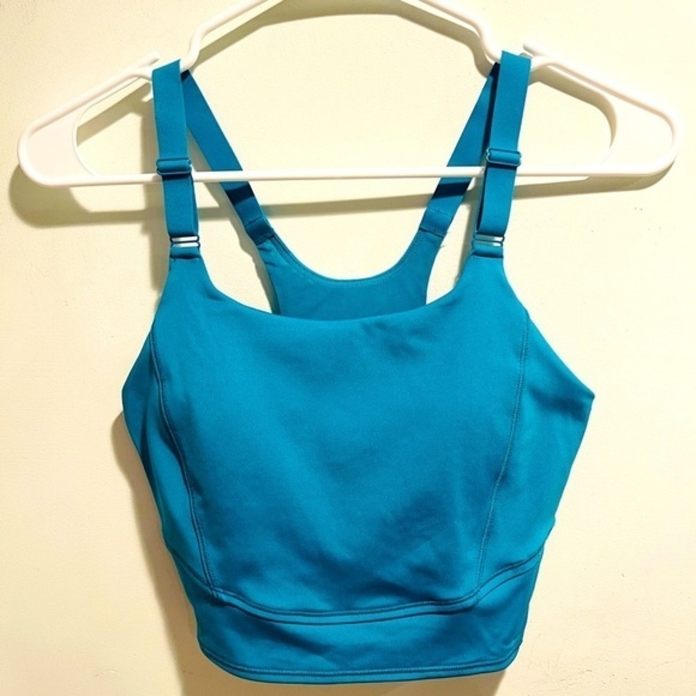 Women's Medium Support Mesh-Back Longline Bra - All in Motion Teal Size XS